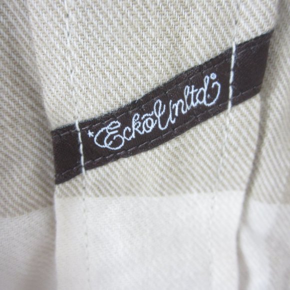 New Ecko Unltd Flannel Shirt Mens 3X Beige Plaid lS Cotton Button Front NWT - Picture 5 of 7